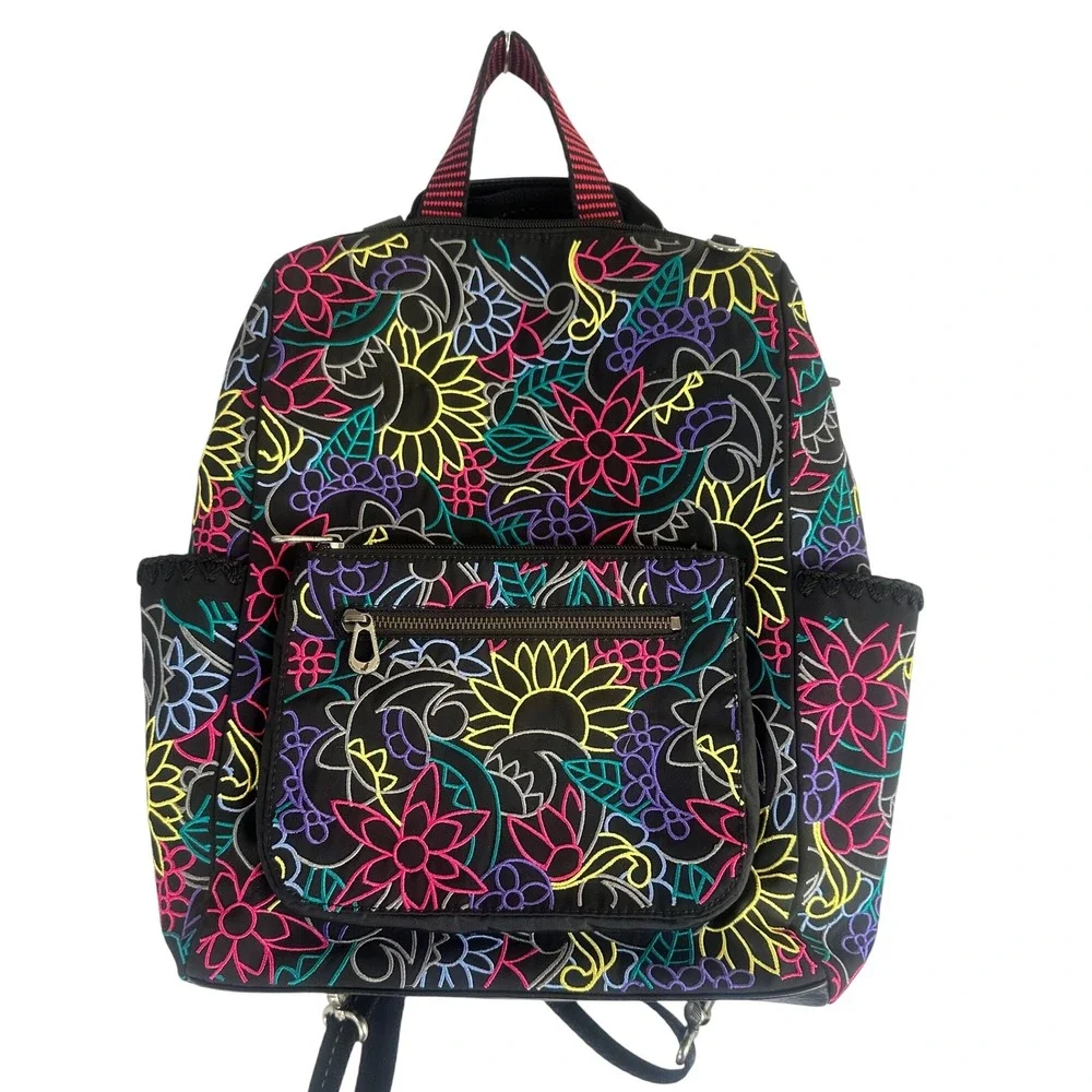 NWOT Sakroots Rainbow Floral Embroidered Convertible Backpack‎